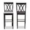 Baxton Studio Calista Grey Upholstered and Espresso Wood 2-Piece Bar Stool Set 167-10854 - alternate 7